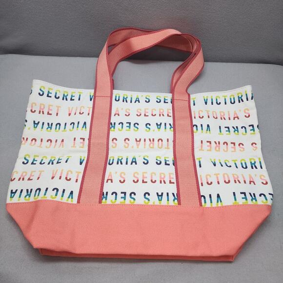 NEW Victoria's Secret Weekender Tote Bag (Rainbow Letter Logo) Retail Value $58 - Picture 1 of 8